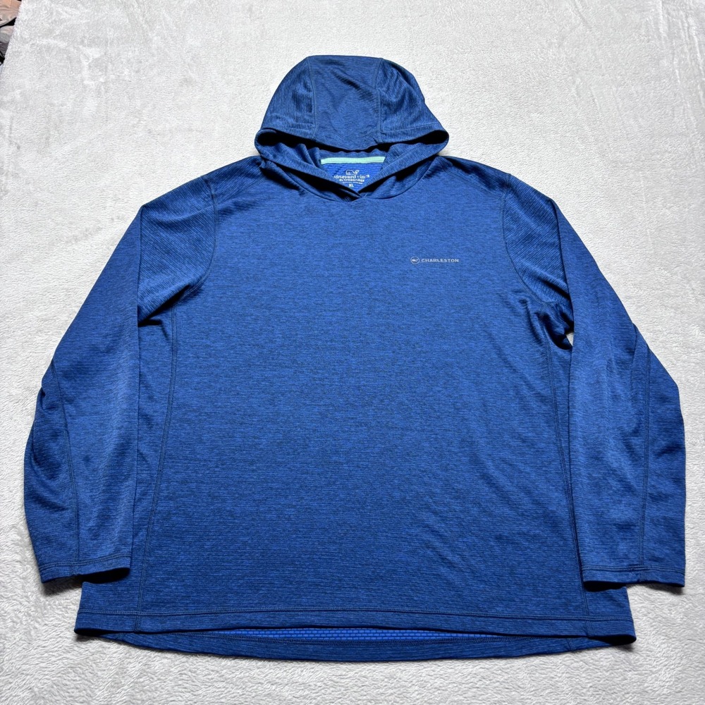 Vineyard Vines Hoodie Mens XL Performance Blue Charleston Graphic EUC